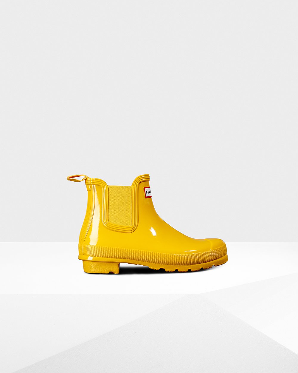 Womens Hunter Chelsea Boots Yellow - Original Gloss - 3572890-ZS